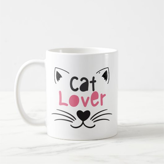 Nice design for cat lovers コーヒーマグカップ (左)