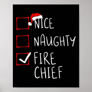 Nice Fire いけな Chief Christmas Listサンタクロース ポスター