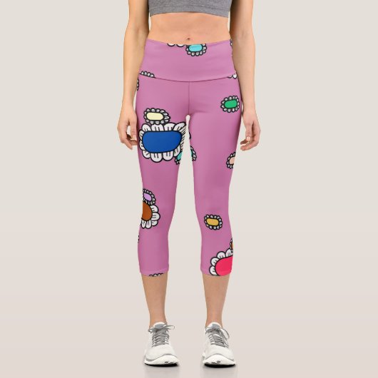 nice flowers  カプリレギンス (正面)