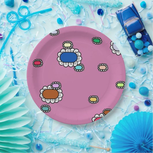 nice flowers ペーパープレート (パーティー)