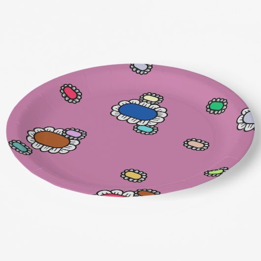 nice flowers ペーパープレート (アングル)