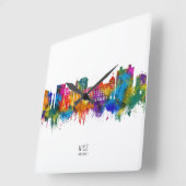 Nice France Skyline スクエア壁時計 (傾斜)