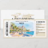 Nice France Trip Boarding Pass Ticket 招待状 (正面/裏面)