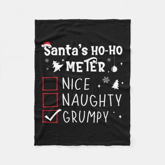 Nice Grumpy いけな Christmas List Grumpy Santa Cl フリースブランケット (正面)