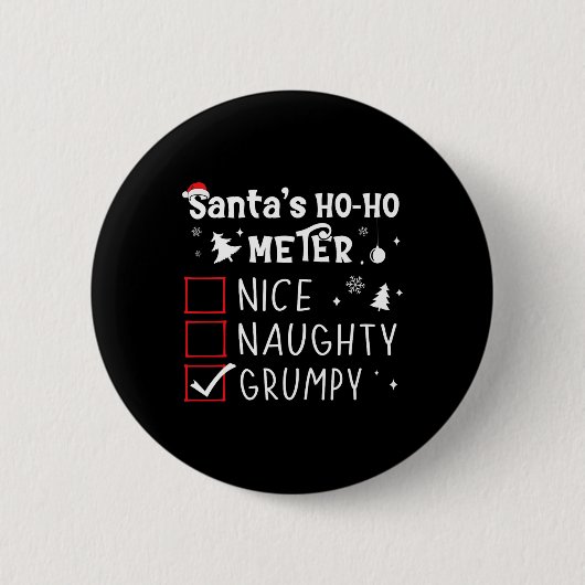 Nice Grumpy いけな Christmas List Grumpy Santa Cl 缶バッジ (正面)