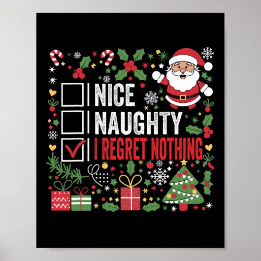 Nice Iいけな Nothing Christmas Santを後悔おもしろいしない ポスター (正面)