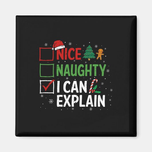 Nice I Can いけな Explain Christmas Listクリスマスさん マグネット (正面)