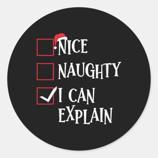 Nice I Can いけな Explain Christmas Listクリスマスさん ラウンドシール (正面)