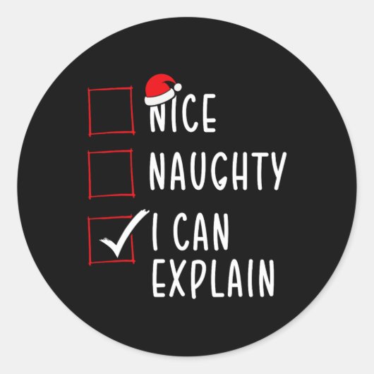 Nice I Can いけな Explain Christmas Listクリスマスさん ラウンドシール (正面)