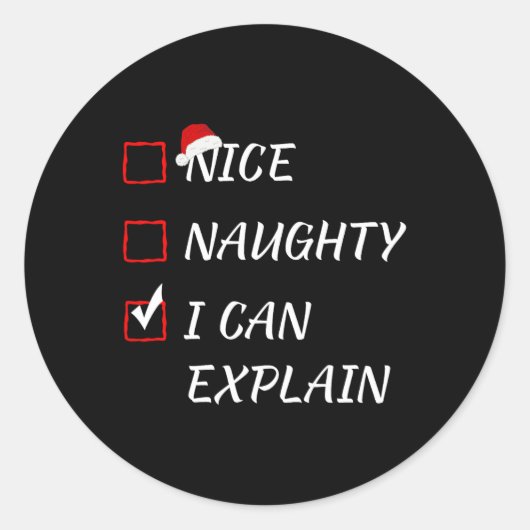 Nice I Can いけな Explain Christmas Listクリスマスさん ラウンドシール (正面)