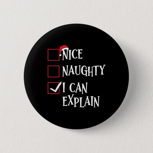 Nice I Can いけな Explain Christmas Listクリスマスさん 缶バッジ (正面)