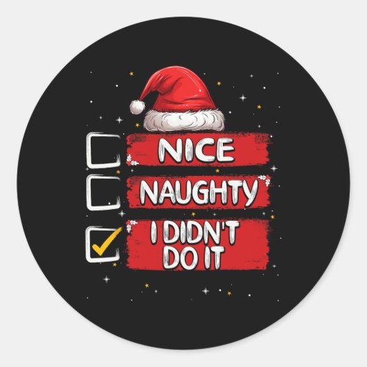 Nice I Don It いけな Christmas List Santa C ラウンドシール (正面)