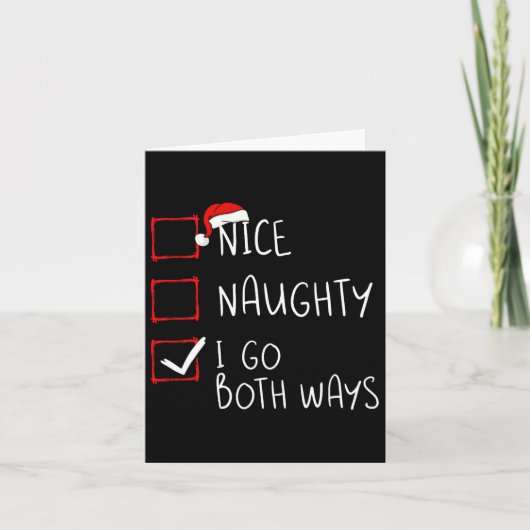 Nice I Go Both いけな Ways Christmas ListクリスマスSa カード (正面)