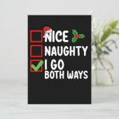 Nice I Go Both Ways Christmas List Holiday 招待状 (スタンド正面)
