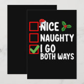 Nice I Go Both Ways Christmas List Holiday 招待状 (正面/裏面)
