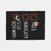 Nice I Go Both Ways Christmas List Santa C フリースブランケット (正面(横))