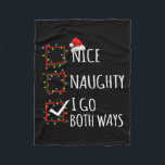 Nice I Go Both Ways Christmas List Santa C フリースブランケット<br><div class="desc">Nice I Go Both Ways Christmas List Santa Clausクリスマス</div>