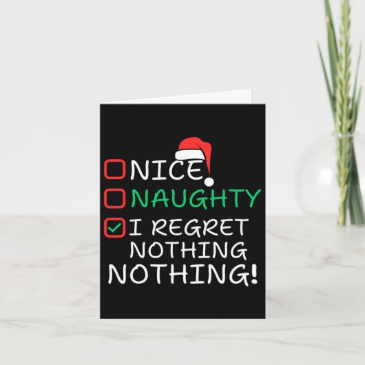 Nice I Renogs Nothingいけな Christmas List Santa カード (正面)