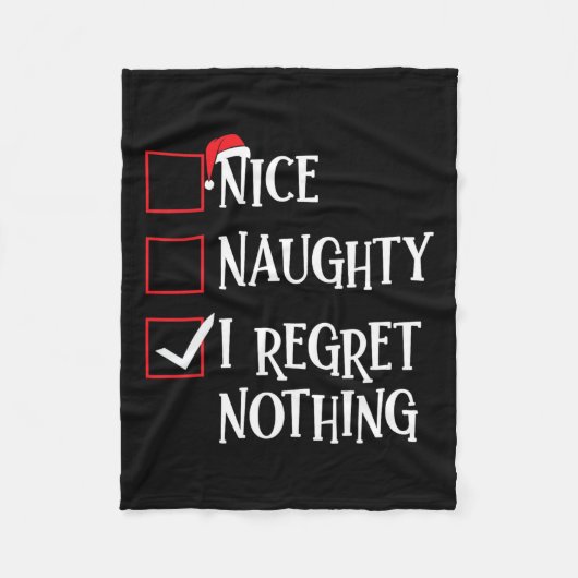 Nice I Renogs Nothingいけな Christmas List Santa フリースブランケット (正面)