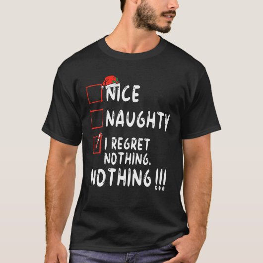 Nice I Renogs Nothingいけな Christmas List Santa Tシャツ (正面)