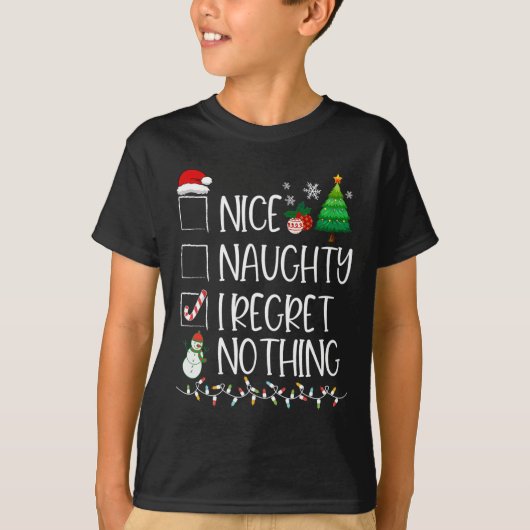 Nice I Renogs Nothingいけな Christmas List Santa Tシャツ (正面)