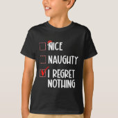Nice I Renogs Nothingいけな Christmas List Santa Tシャツ (正面)