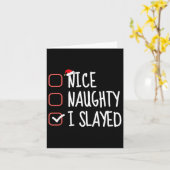 Nice I Slayedいけな Christmasおもしろい List Santa C カード (黄色い花)