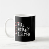 Nice I Slayedいけな Christmasおもしろい List Santa C コーヒーマグカップ (左)