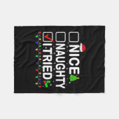 Nice I Try Christmas いけな Lights Santa Hat Xm フリースブランケット (正面(横))