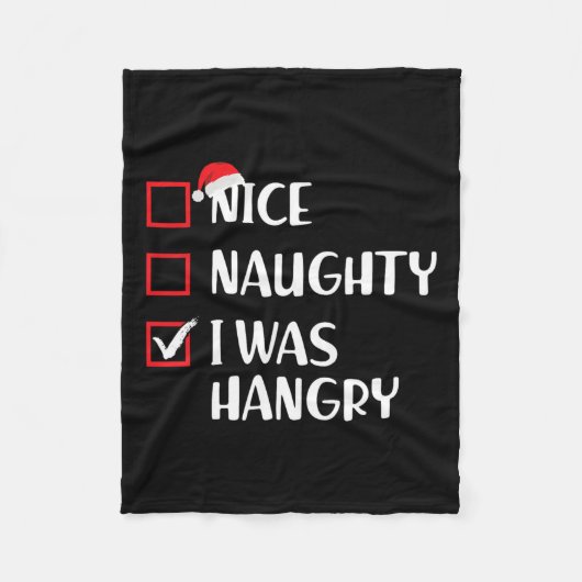 Nice I Was Hangry いけな Christmas ListクリスマスSant フリースブランケット (正面)