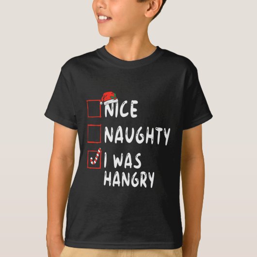 Nice I Was Hangry いけな Christmas ListクリスマスSant Tシャツ (正面)