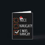 Nice I Was Hangry いけな Christmas List Santa Cla カード<br><div class="desc">Nice I Was いけな Hangry Christmas List Santa Claus おもしろい</div>