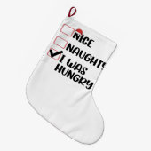 Nice I Was Hungeed いけな Christmas List ラージクリスマスストッキング (正面 (吊り時))