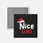 Nice (ish) Naughty Angel Funny Christmas List Fami マグネット (正面/裏面)
