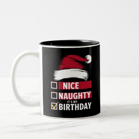 Nice It いけなis My誕生日クリスマスリストSanta ツートーンマグカップ (左)