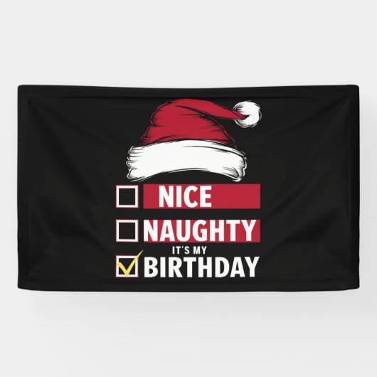 Nice It いけなis My誕生日クリスマスリストSanta 横断幕 (横)
