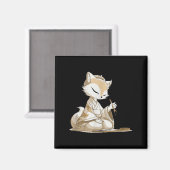 Nice Japan Kitsune Costume For Calligraphy Lovers  マグネット (正面/裏面)