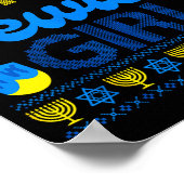 Nice Jewish Girl Ugly Happy Hanukkah Sweater Chanu ポスター (角)