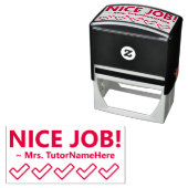 "NICE JOB!" +教育者の名前ラバースタンプ セルフインキングスタンプ (インサイチュ)