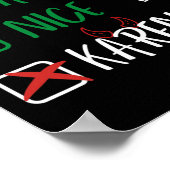 Nice Karenいけな Christmas Santaリストとおもしろい一緒に ポスター (角)