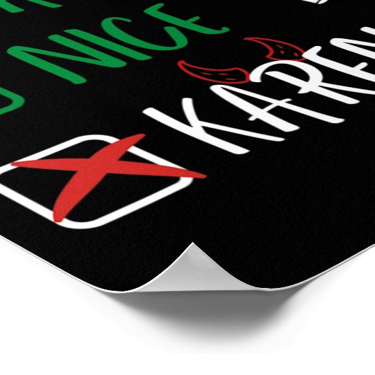 Nice Karenいけな Christmas Santaリストとおもしろい一緒に ポスター (角)