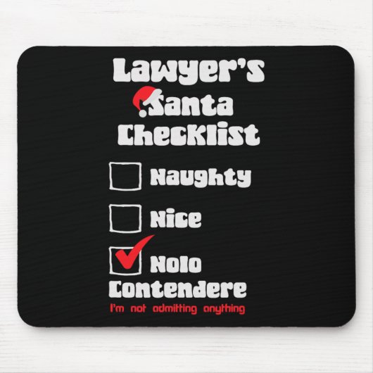 Nice Lawyerいけな Christmas Checklist醜い汗 マウスパッド (正面)