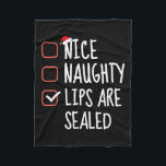 Nice Lipsいけな Are Sealed Christmas List Santa フリースブランケット<br><div class="desc">Nice Lips Are Sealed Christmas List Santa Claus</div>