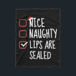 Nice Lipsいけな Are Sealed Christmas List Santa フリースブランケット<br><div class="desc">Nice Lips Are Sealed Christmas List Santa Claus</div>