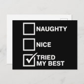 Nice Listいけなが私のサンタ最高のクリスマスを試しおもしろいた シーズンポストカード (正面/裏面)
