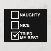 Nice Listいけなが私のサンタ最高のクリスマスを試しおもしろいた シーズンポストカード (正面)
