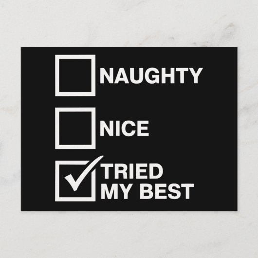 Nice Listいけなが私のサンタ最高のクリスマスを試しおもしろいた シーズンポストカード (正面)