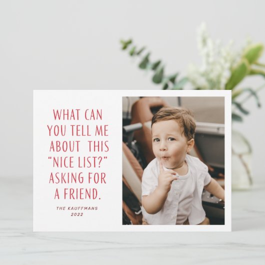 Nice List赤と白は頼友達に対しておもしろい シーズンカード (スタンド正面)