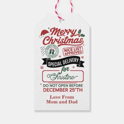 Nice List Approved by Santa ギフトタグ (裏面)