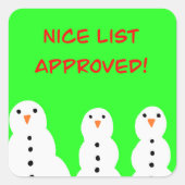 Nice list approved stickers! スクエアシール (正面)